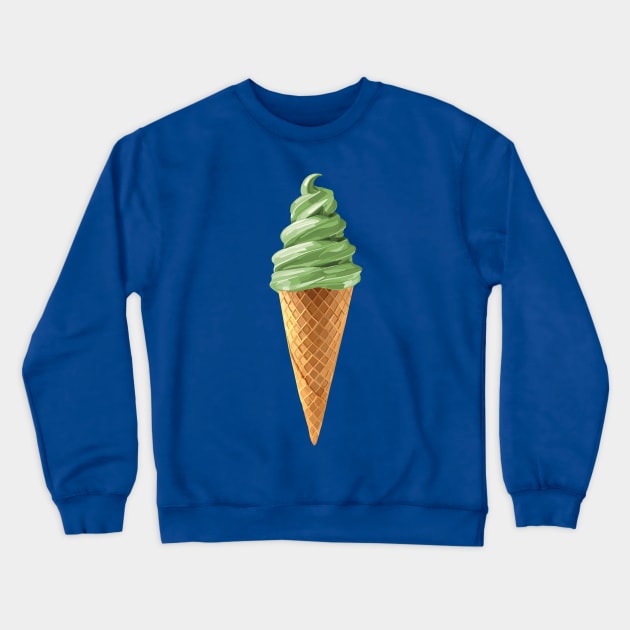 Pistachio Soft Serve Ice Cream Swirl Crewneck Sweatshirt by Art by Deborah Camp